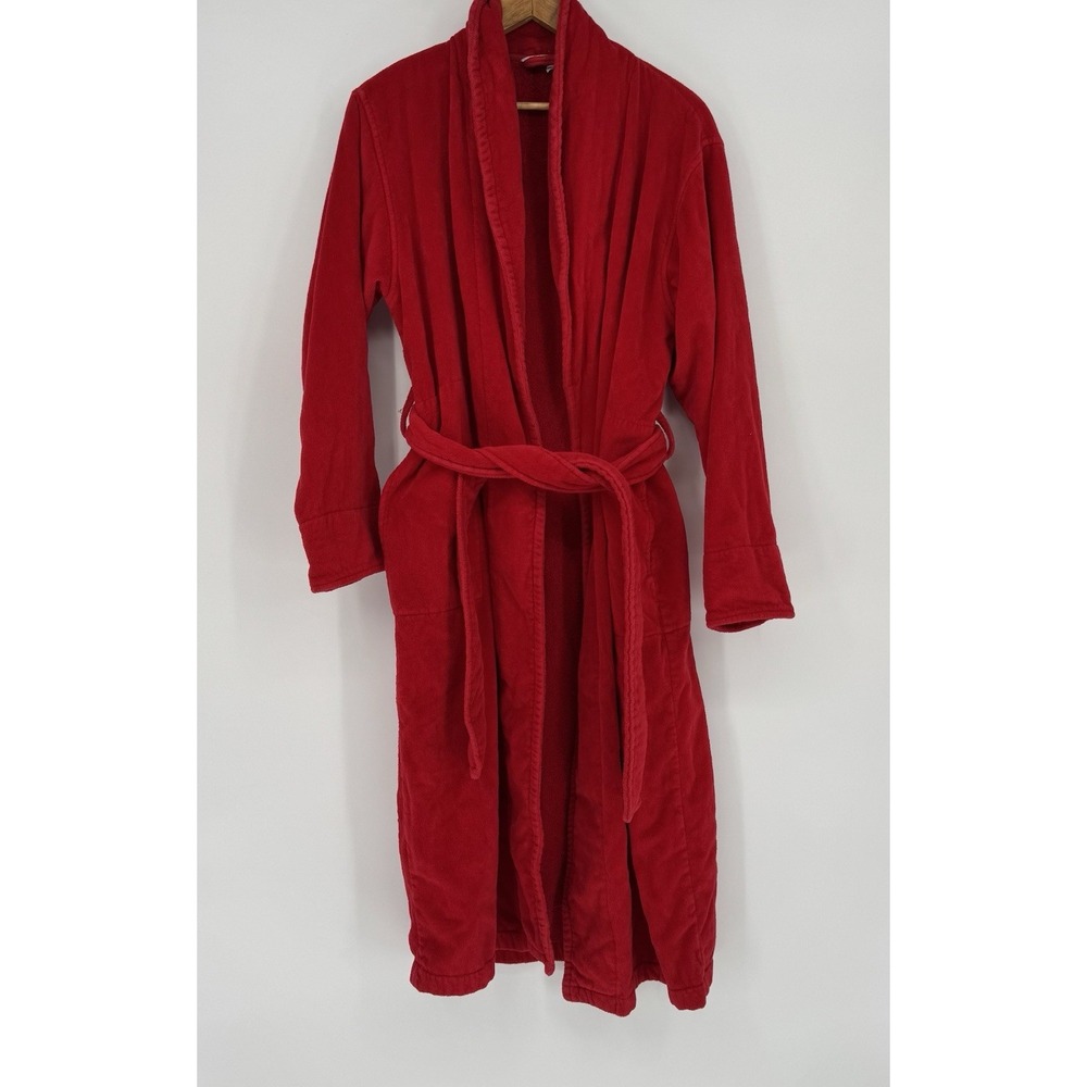 Victoria's Secret Red Plush Robe Cozy Terry‎ Long Luxury Spa Sleepwear XS/S